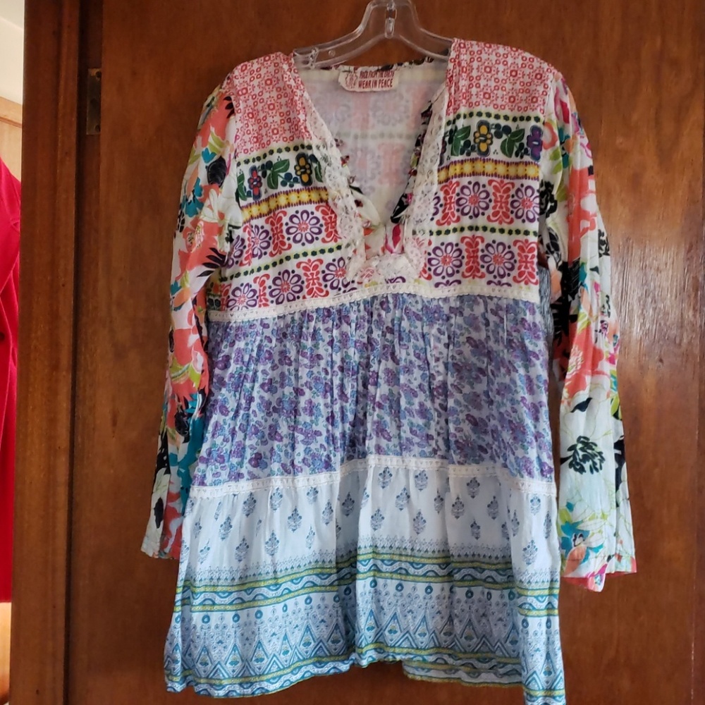 Cool boho hippie top. Organic cotton.